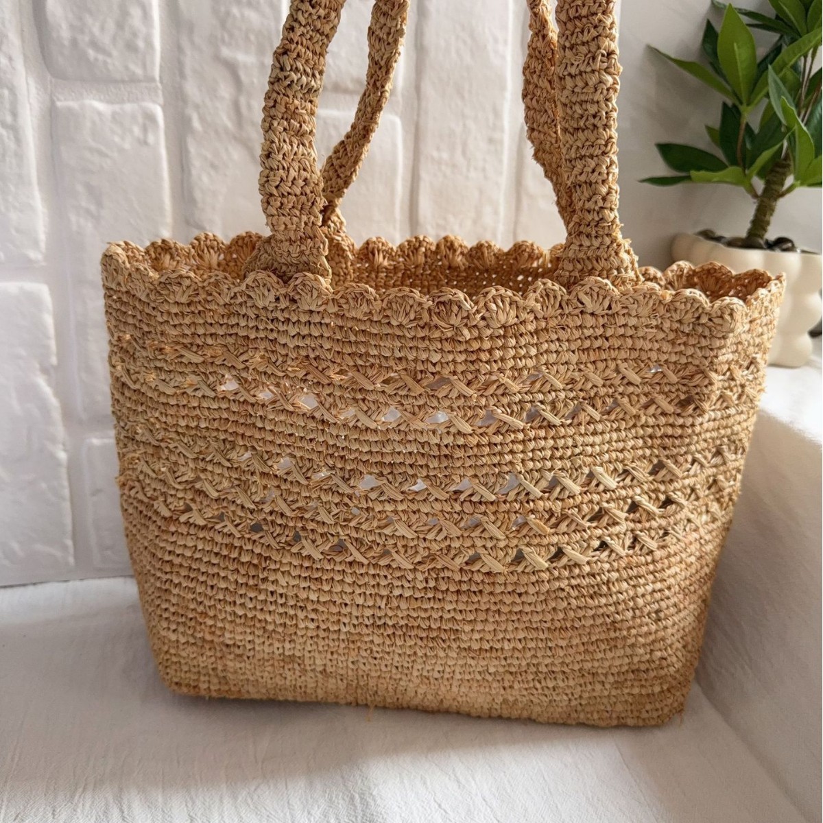 Women'S Raffia Bags - Zomer Raffia Strozak Hol Geweven Schoudertas
