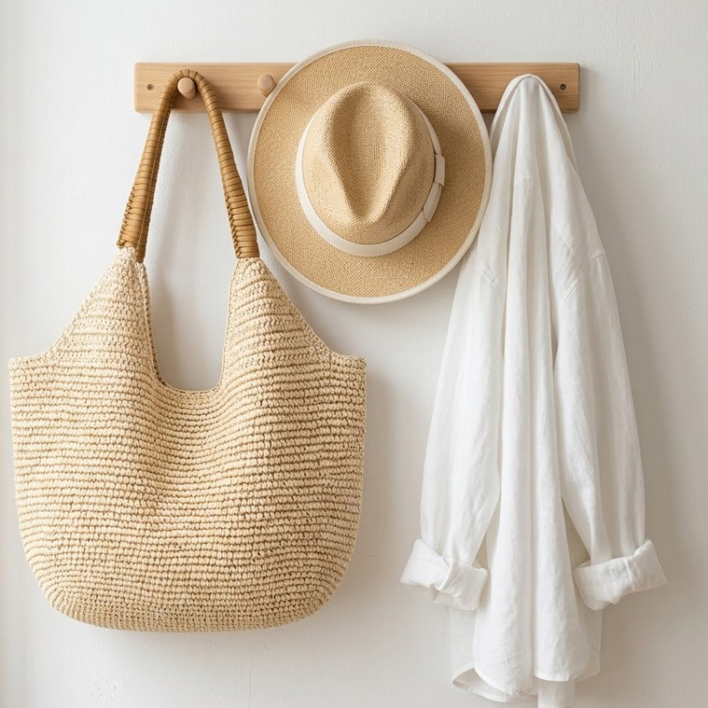 Handgemaakte tas met grote cap - Women'S Raffia Bags recensie en prijs