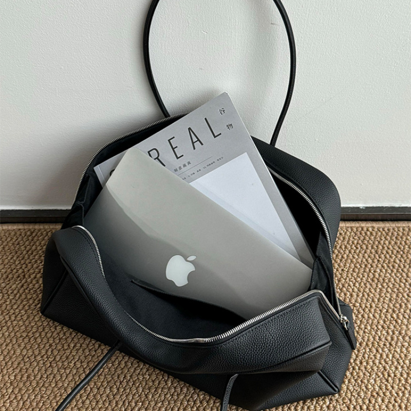 Zwarte zachte leren Boston Tot - Women Bags 2026 Trends recensie en prijs